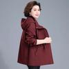 2026 Stylish Mid-Length Windbreaker Jacket for Middle-Aged and Elderly Mothers, Plus Size, Slimming, Spring/Autumn Wear