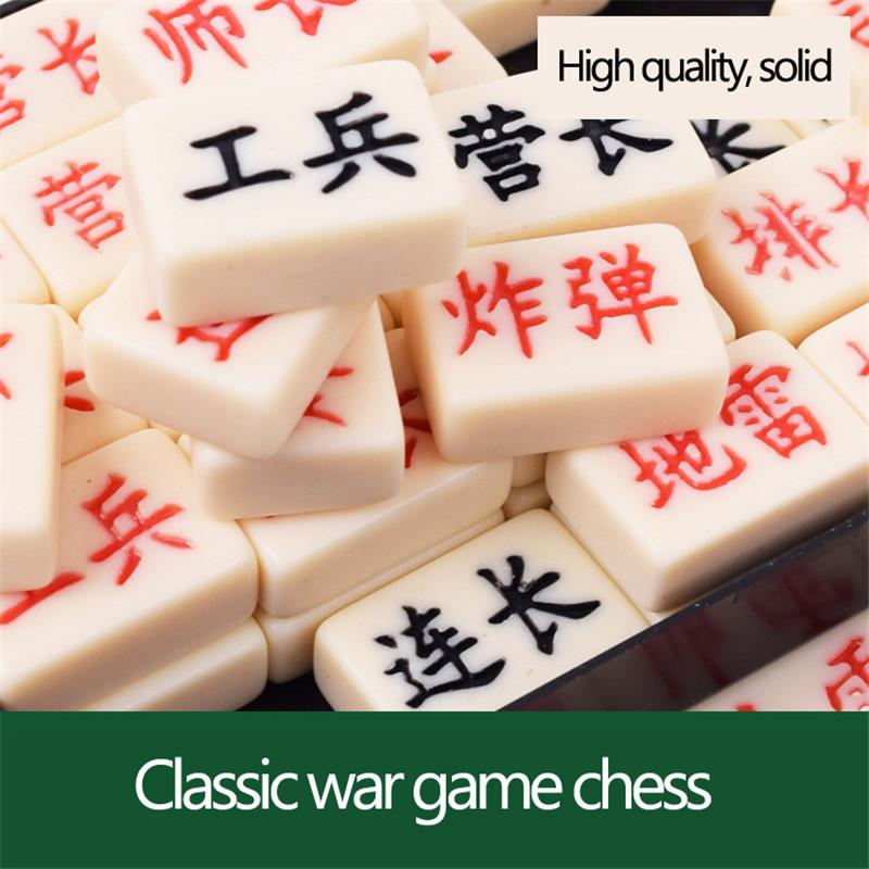 Classic War Board Game Junqi Chess Backgammon Land Battle Combat Kriegspiel PU Leather Chessboard High Quality Solid Chessman