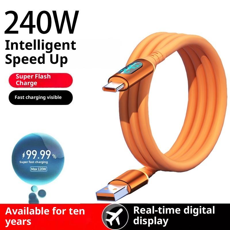 1 Stück 240W USB Typ C LED Digitalanzeige Kabel 6A USB-C zu USB-C Schnelllade-Ladekabel Zubehör für Huawei