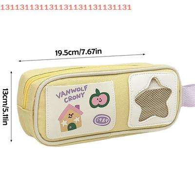 Multipurpose Organizer Bag Portable Cartoon Pain Pack Separate Large Capacity Pen Case Student Storage Bag