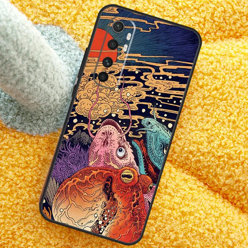 Japanese Style Art Japan Case For POCO X3 X4 X5 F5 Pro M5s C40 F4 GT F3 Cover For Xiaomi 12T 11T Pro 12 13 Lite 12X