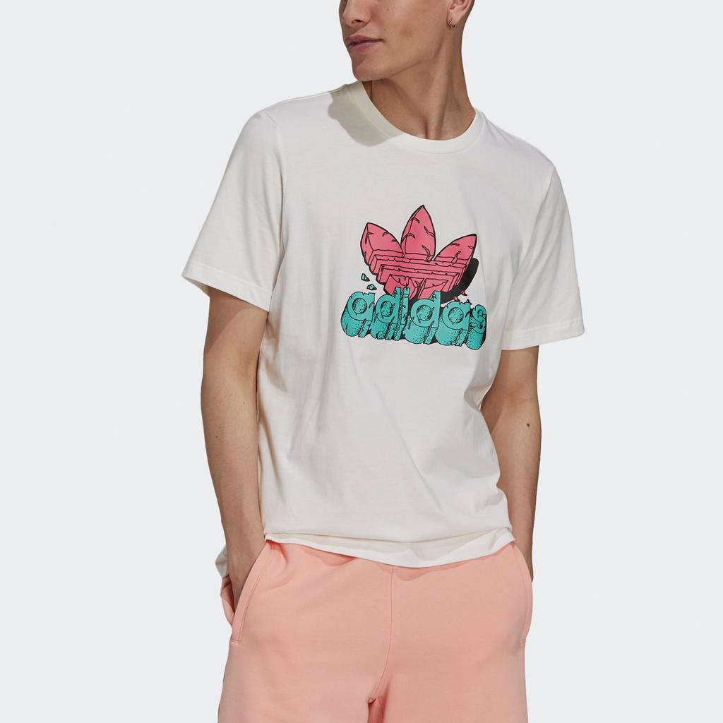 adidas Men's originals 5 As Tee Logo Sports White H13481