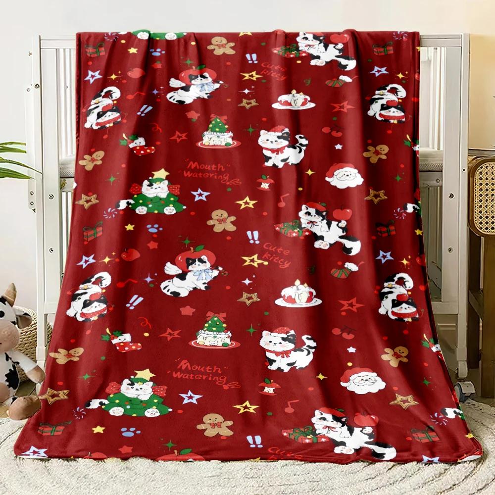 Festive Christmas  Flannel Thin Blankets Cozy Patterns for A Merry Holiday Flannel Blanket New Year Home Decoration Gift