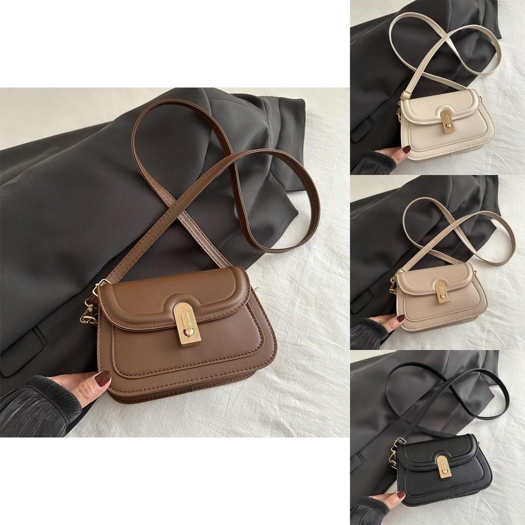 Trendy Retro Small Crossbody Square Bag For Autumn Elegant Casual Use Available In Black White Khaki And Brown