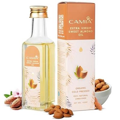 Premium Süßmandelöl für Haarwachstum, strahlende Haut & Gesicht | 100% Natürlich & Geruchlos Vitamin-E Angereichert Kaltgepresst | 100 ML Glasflasche