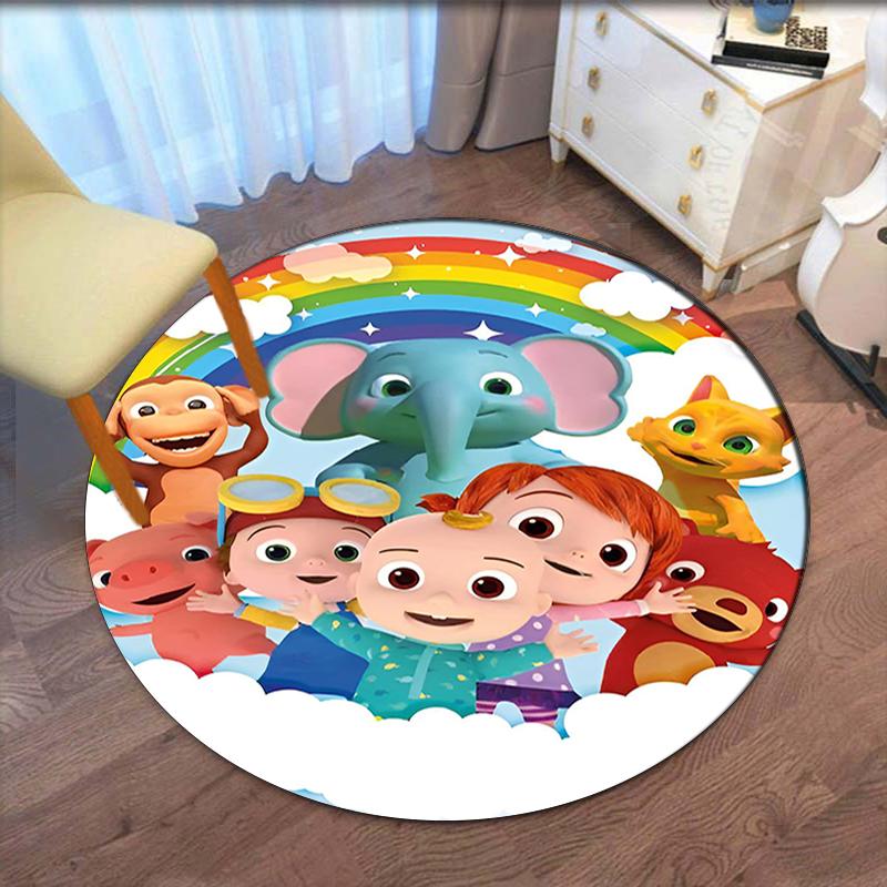 Cocomelon Printed Round Rug Carpet Chair Rug Area Rug Entryway Doormats,for Office Chair Living Room Bedroom Kitchen Room.