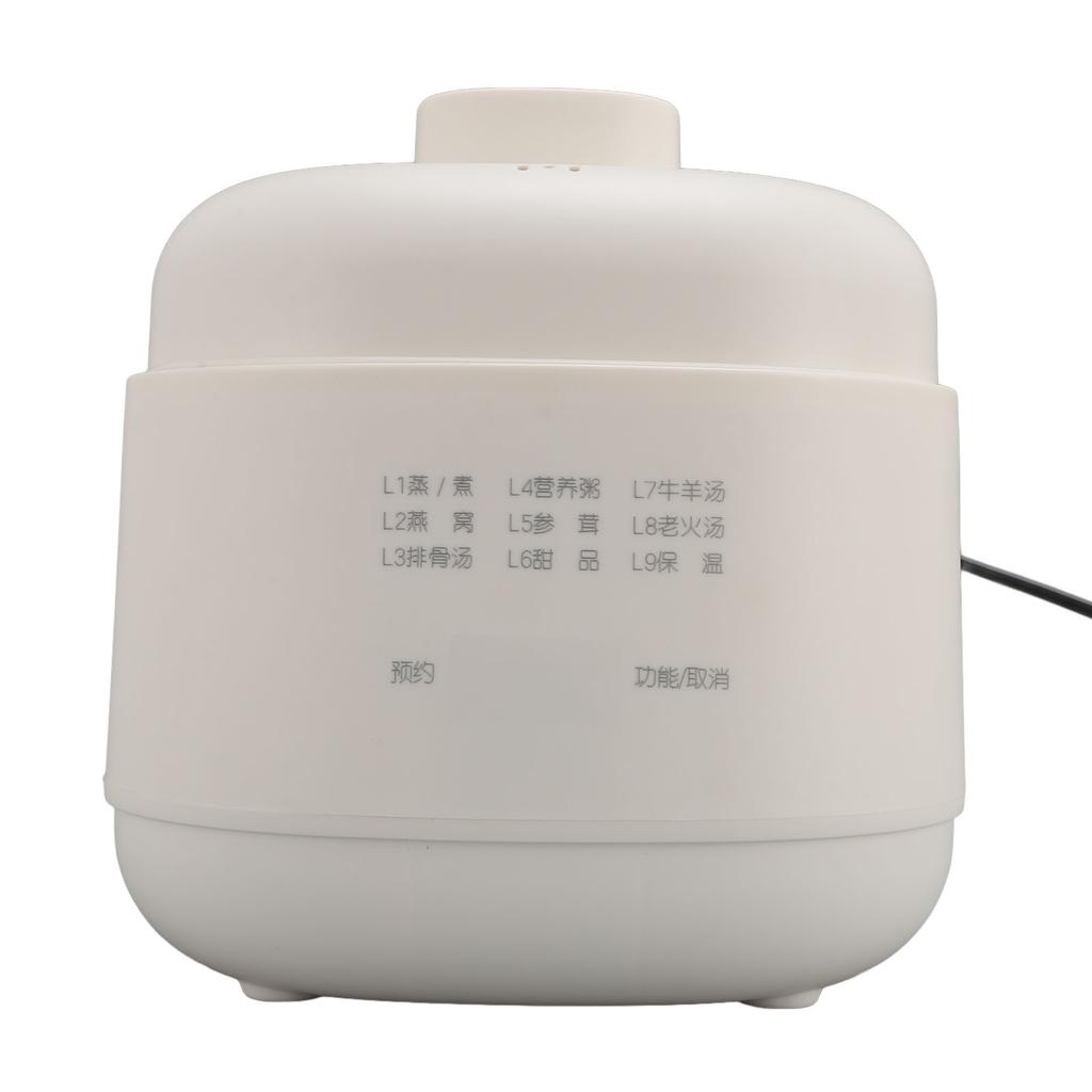 Mini Electric Stew Pot 200W 1L Ceramic Soup Porridge Cooker Anti Dry Burn Small Slow Cooker with