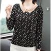 Primavera Autunno Polo Manica Lunga T-shirt da Donna Ampia Mamma Camicia Sottogiacca Nuovo Top Floreale M-5XL
