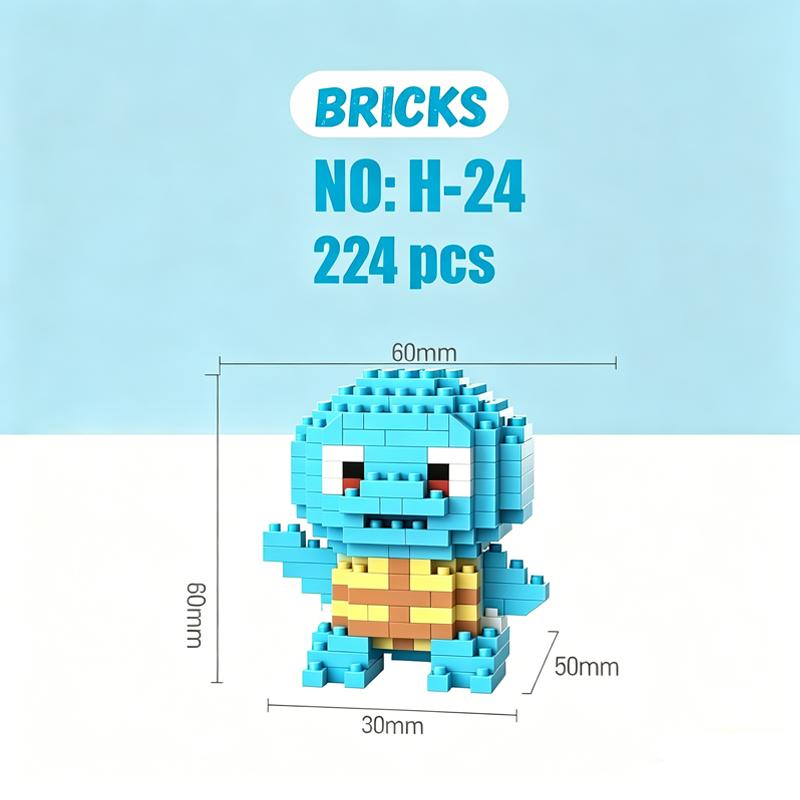 Micro Building Blocks Charmander Pikachu Action Figures Gengar Mini Bricks Model Diy Puzzle Toy For Kids Toys Gift