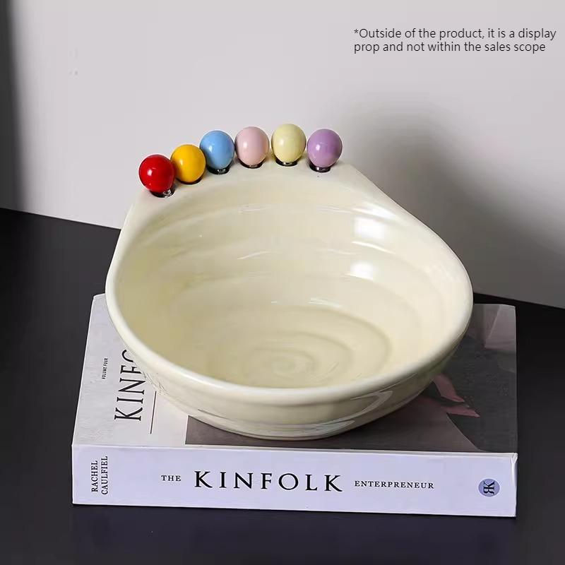 BEPAN 1PC Fruit Plate Ceramic Living Room Table Decoration Ornament High-end Snack Plate Home Storage Basket Household Goods