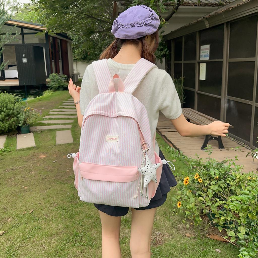 Schoolbag new cute backpack large capacity Korean version of student schoolbag women's high value simple fashion versatile travel backpack