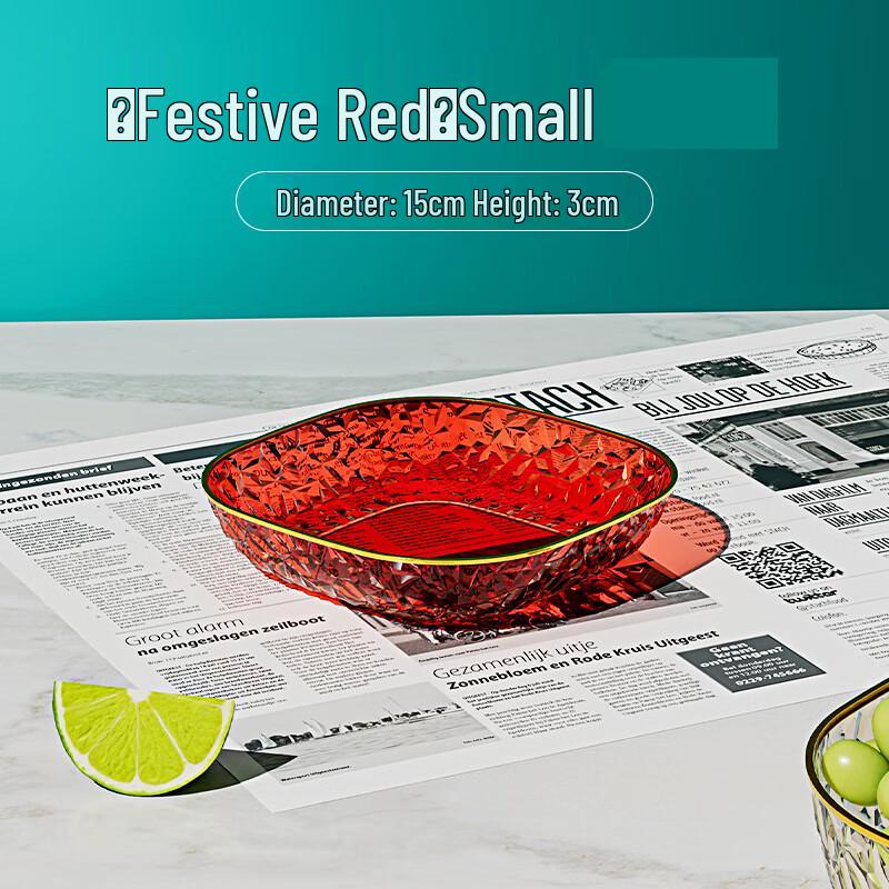 Festive Gold Rim Glass Fruit Plate Set