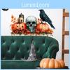 Pvc Halloween Pumpkin Skull Black Bird Maple Leaf Wall Sticker For Living Room Decor