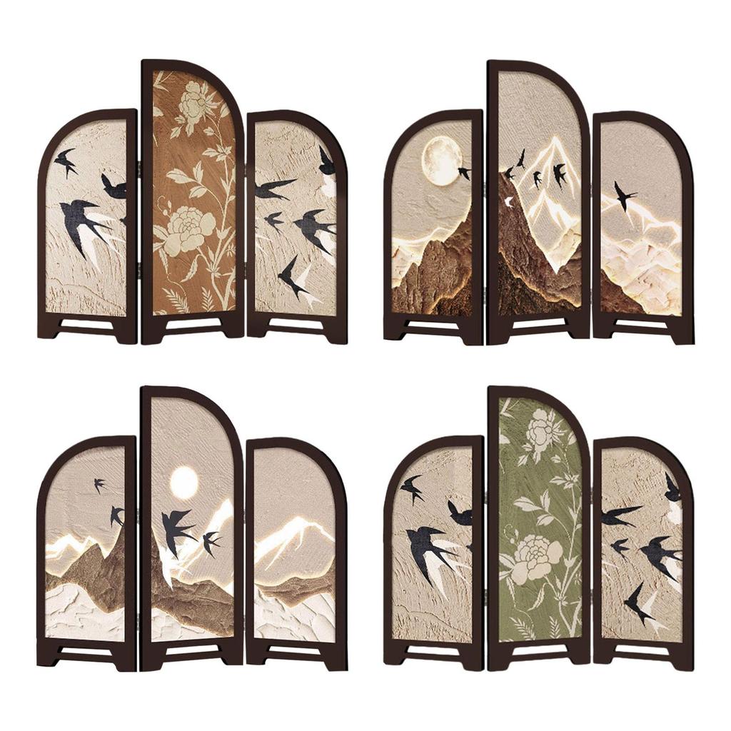 Écran de Table Décoratif Mini Paravent Pliant Paravent Pliant de Bureau Cloison pour Meuble d'Entrée Comptoir de Salon