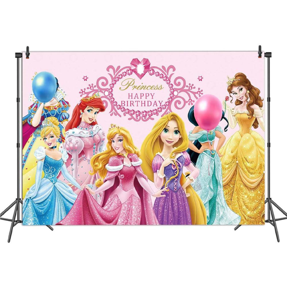 Princess Themed Backdrop - Birthday Photography Background - Party Decoration