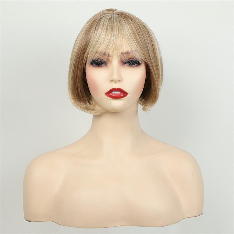 

Синтетический коричневый смешанный блонд парик для женщин натуральный короткий парик боб с боковой челкой натуральная стрижка на каждый день для мамы косплей Хэллоуин коричневый