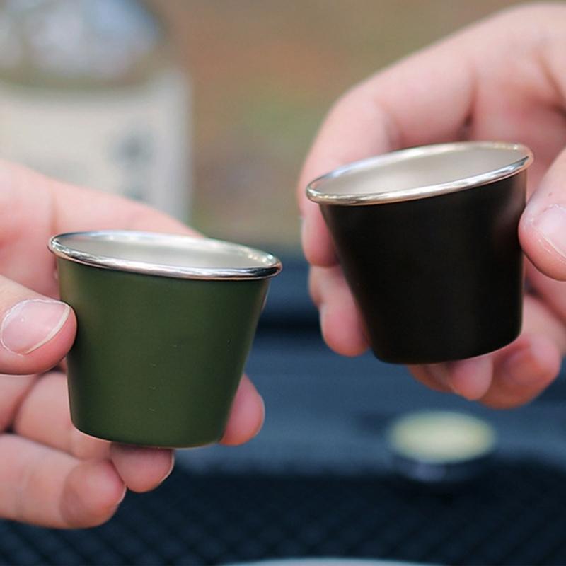 Light weight Pints Cup Suit Stackabled Metal Cup Beer Mugs Small Coffee Portables for Camping and Outdoor Activity