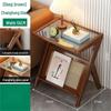 Bamboo & Nanmu Wood Fluted Glass Side Table