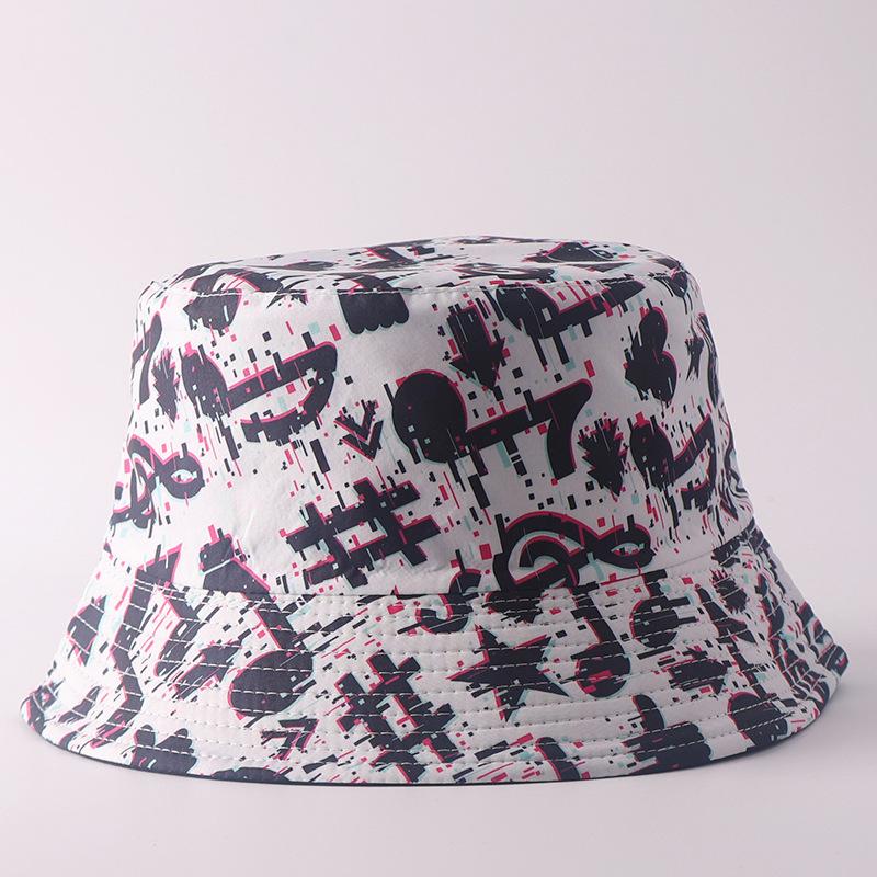 Digital printing small edge bucket hat spring and summer double-sided can wear outdoor sunshade basin hat spot