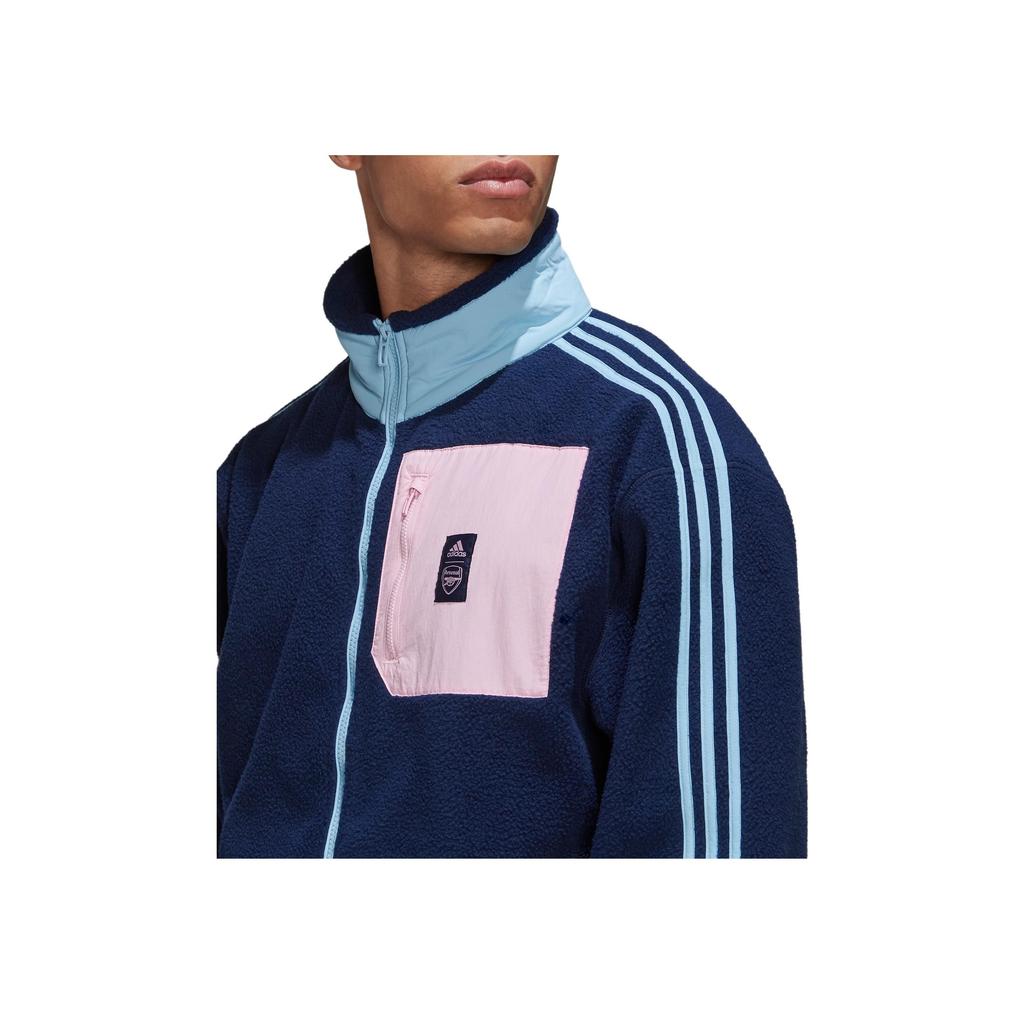 Adidas Colorblock Logo Front Pocket Sports Jacket Men Jacket Blue HF4040