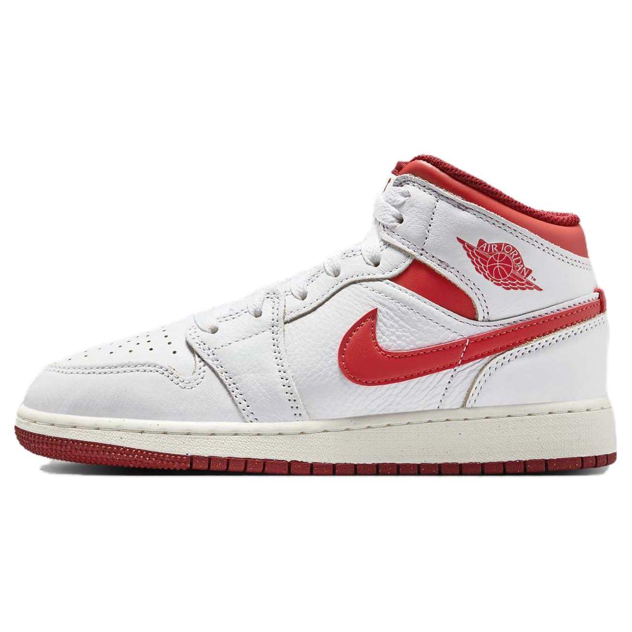 Air Jordan 1 Mid SE GS White Dune Red FJ3464-160 EU 36.5
