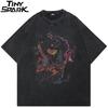 Hip Hop Oversize Washed TShirt Streetwear Harajuku Graffiti Graphic Printed T Shirt  Men Spring Summer Short Sleeve Tshirt