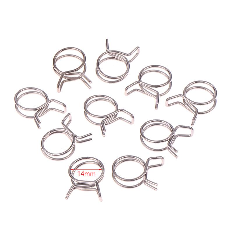 10 Stück 5 mm - 14 mm Schlauchschellen Edelstahl Rohrschlauch Federklemmen Kraftstoffleitung Schlauchschellen Dichtrohrklemmen für Boote Motorräder