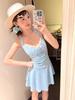Korean Style Solid Color Slimming One-Piece Bikini - Sexy Cover-Up Swimsuit for Women