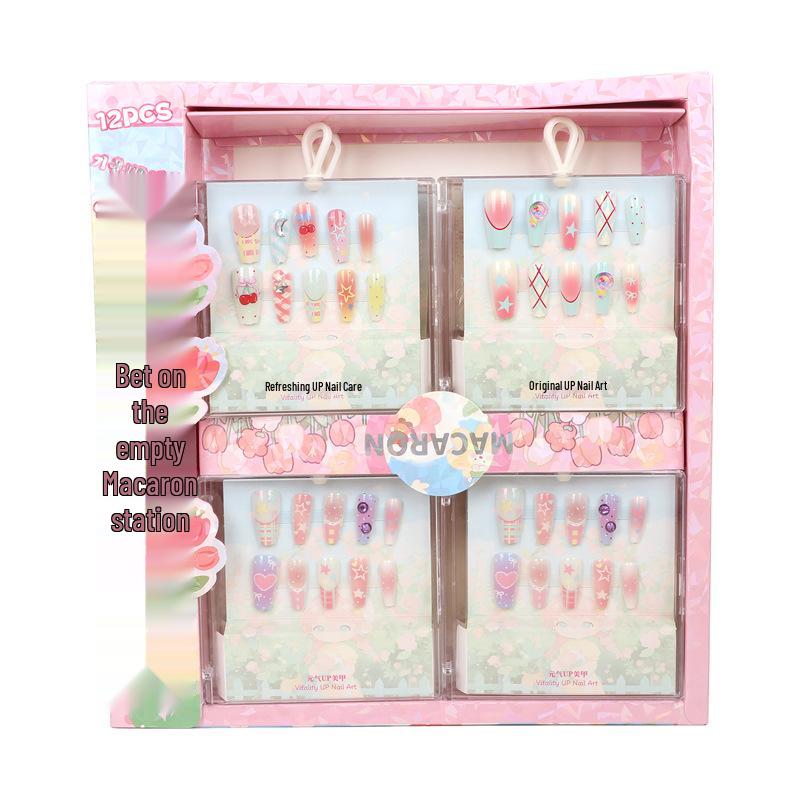 Youkaqi Sky Blue Macaron Heart Nail Art Decor - Cute Girly Style No