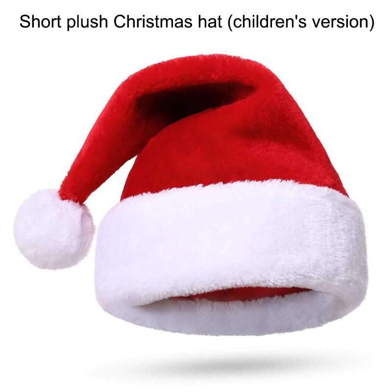Chapéu de Pelúcia de Natal Chapéu de Novidade de Papai Noel Acessório de Roupa de Natal para Crianças Decoração de Vestir Adereço para Presente de Papai Noel Artigos para Festa