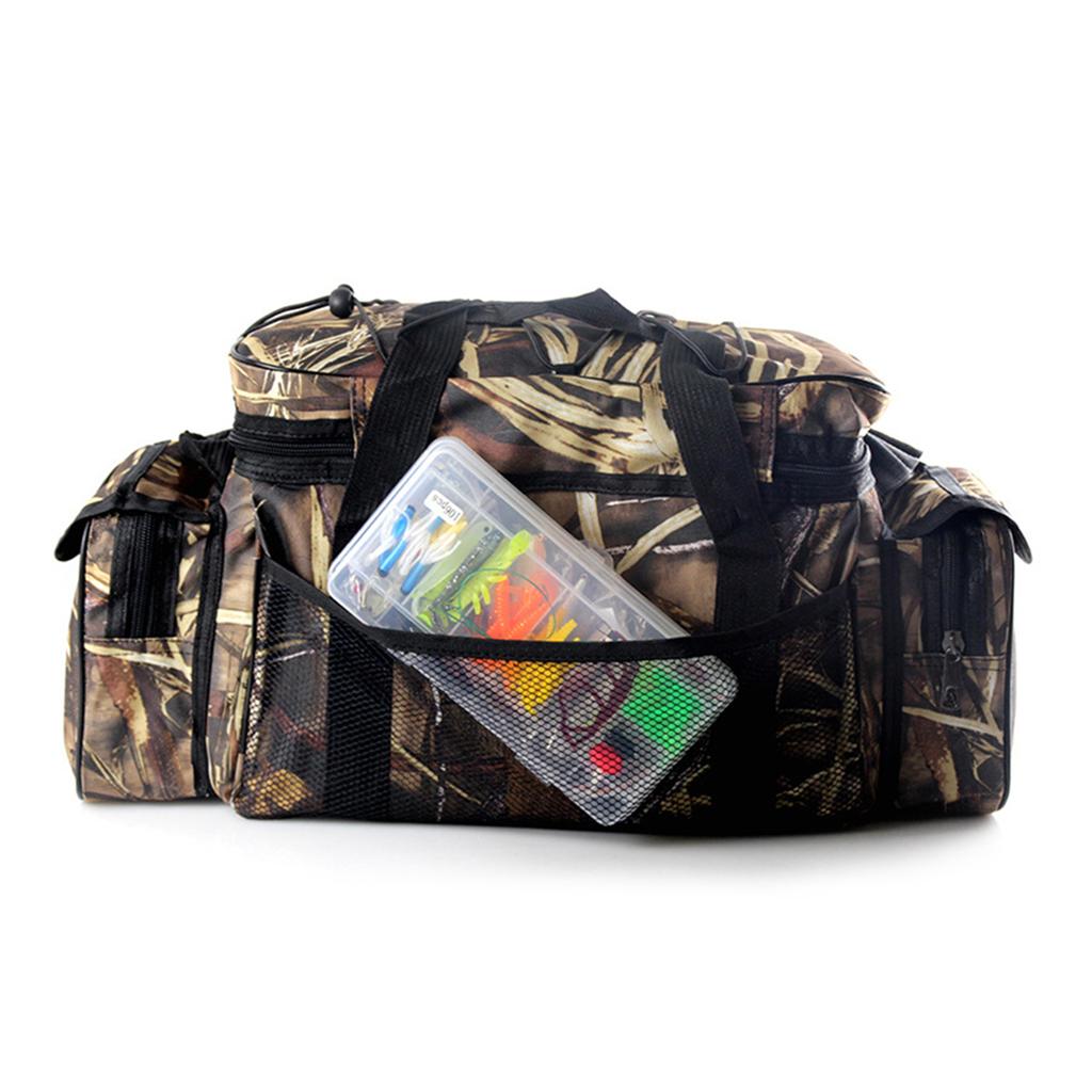 Large Capacity Fishing Tackle Bag Waterproof Fishing Tackle Storage Bag Case Outdoor Travel Hunting Shoulder Bag Pack