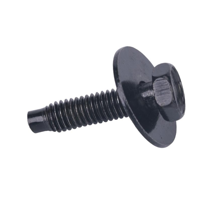 Car Trim Mounting Bolts 6 mm 50 Piece Kit, Galvanized Steel Panel Hardware for Wheel Well Liner, Underbody Cover and Mud Flap Reinstall