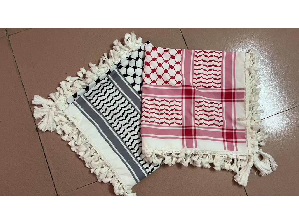 New Four-Sided Tassel Arabic Headscarf - Square Tactical Scarf for Outdoor Muslim Wear