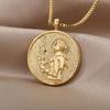 Queen Elizabeth Gold Coin Necklace, Titanium Plated 18K Gold, Ins Women's Collarbone Chain, Creative Gold Coin Accessories