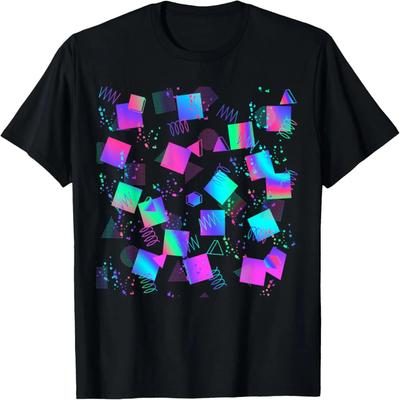 Retro Geometric Pattern 80s & 90s Gift Memphis Style Design T-Shirt