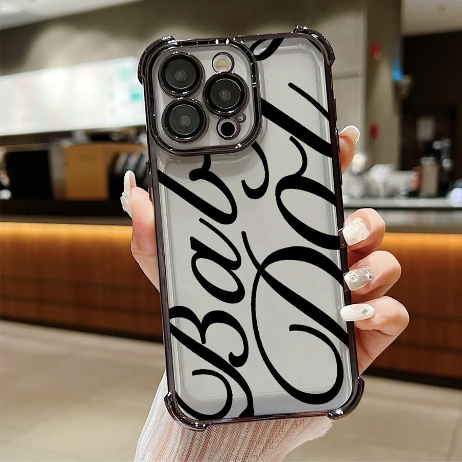 Creative Stylish English Letters Case for Apple iPhone 17 Pro Max 11 13 15 16e Air 14 12 Plus 16 Pro Phone Cover