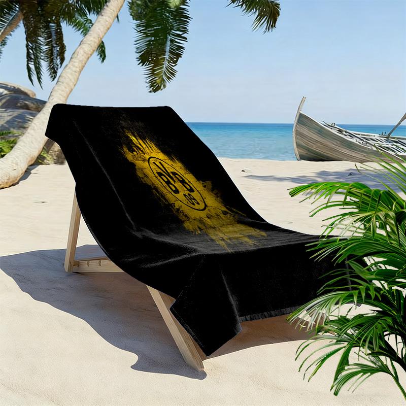 Golden Emblem Radiance beach towel Beach towel for vacation photos beach Outdoor pool towel swim Absorbent bath towel Outdoor picnic beach mat