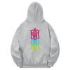 Khg0046 Kan Symbol Cross Fleece Hoodie - Gray