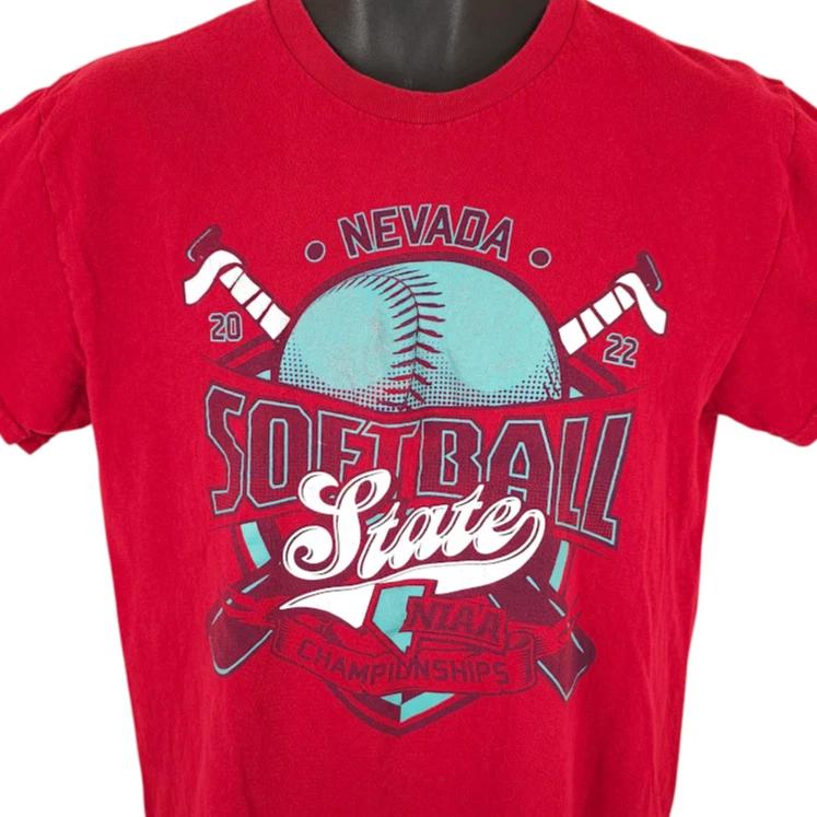 

Nevada Softball T Shirt Mens Size Medium Red 2022 NIAA State Championships S