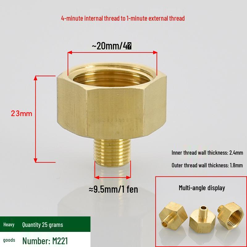 All-Copper Multi-Diameter Extension Connector: 1-6 Min, 1-Inch, Threaded for Water & Gas Pipes