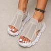 Summer Women Sandals Solid Color Mesh Wedge Shoes Hollow Out Casual Ladies Open Toe Slip -On Platform Female Sandalias Mujer