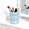 Yousheng Macaron Color Pen Holder, Cloud Pleat Design Pencil Holder, Soft Satin Compact Desktop Organizer for Pens Makeup