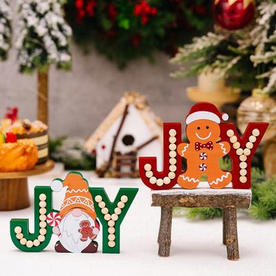 JOY Gingerbread Man Wooden Ornament,Merry Christmas Decor for Home ,Xmas Navidad 2025 Gifts ,New Year 2026