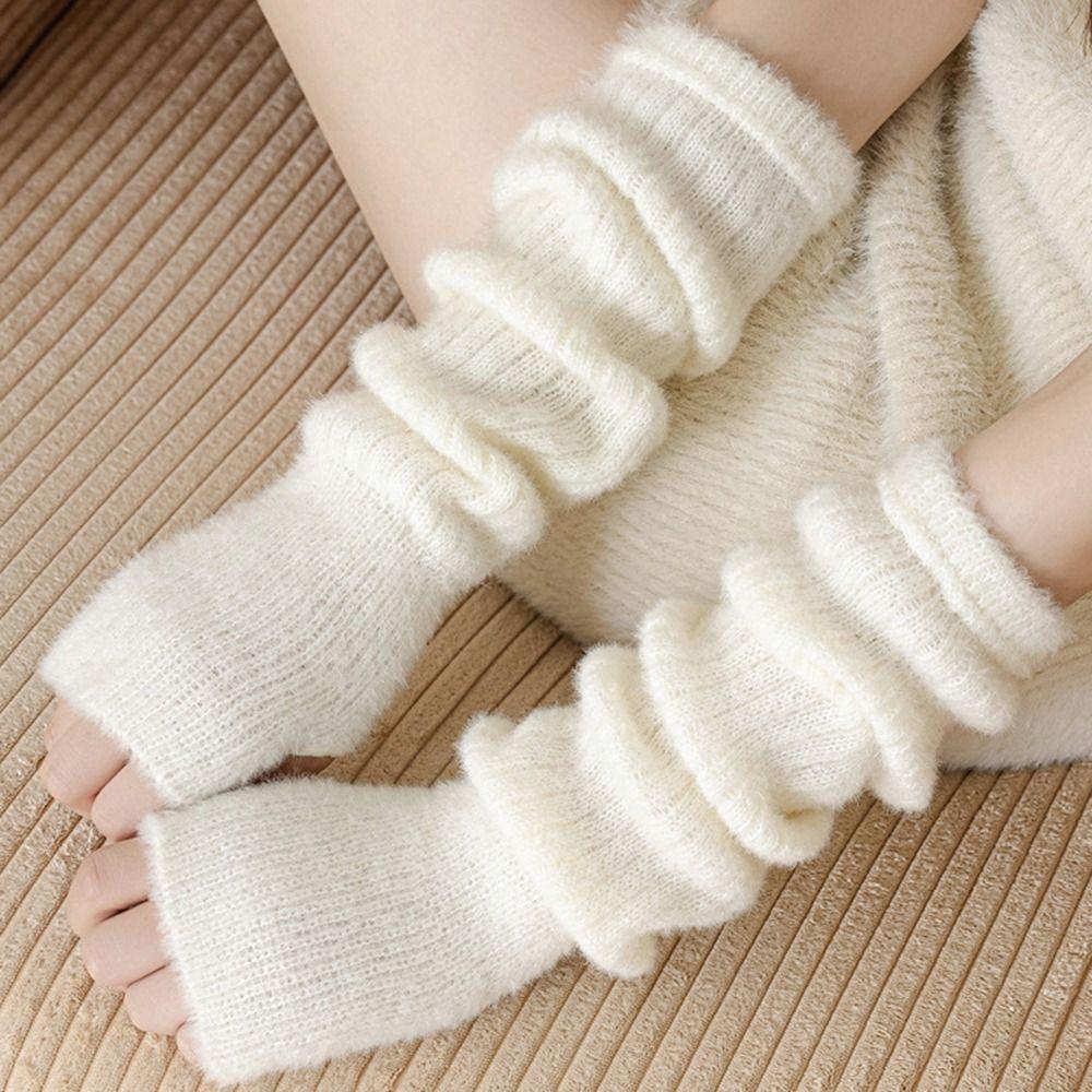 Cold Proof Warm Arm Sleeve Knitted Fingerless Gloves False Sleeves Arm Warmer Gloves  Casual Wear