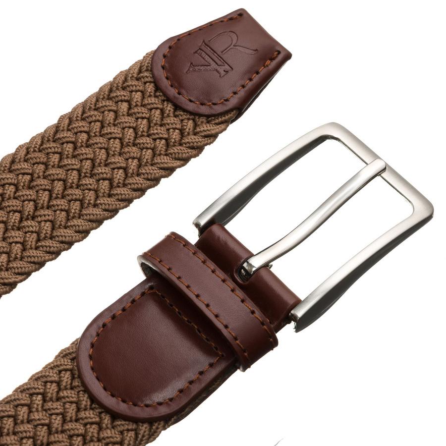 Pasek Parciany W Beżowym Kolorze Z Materiału Syntetycznego I Skóry Ekologicznej - Rovicky