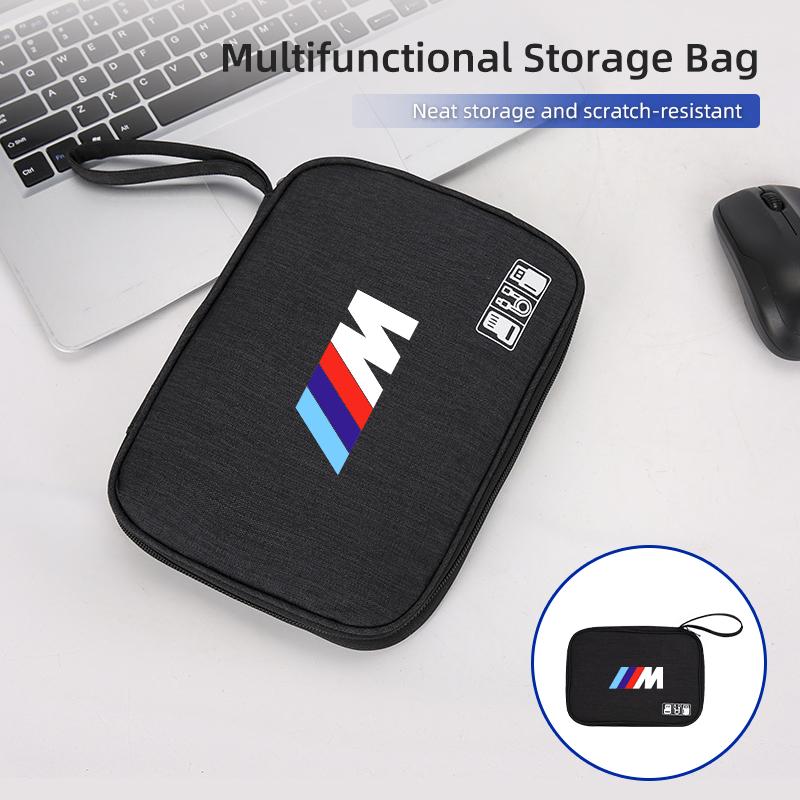 2025 Hot Car Styling Digital Storage Bag Portable USB Data Cable Plug Case For BMW 1 3 5 Series X1 X4 X5 X7 G20 G38 F20 F39 F48