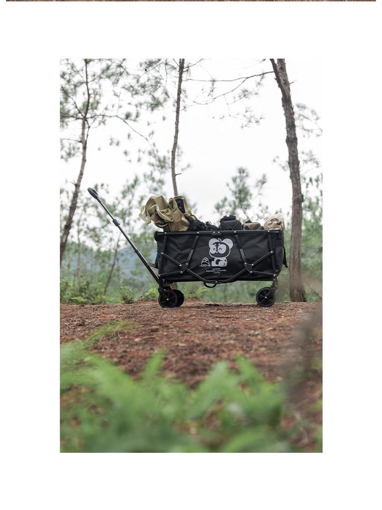 ShanZhiKe Double-Layer Portable Folding Camp Stroller - Outdoor Hand Pull Cart for Picnic and Stall Use