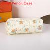 Cute Floral Cotton Makeup Brush Bag With Portable Design For Travel And School