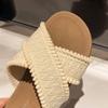 2025 Bohemia Cross Summer Retro Fairy Woven Flat Slippers