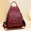 Soft Leather Backpack Women's Commuter Backpack Flip Multi-Functional Shoulder Bag